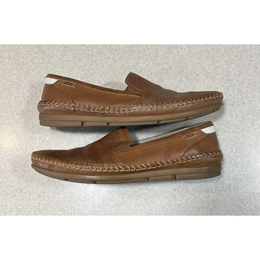 Pikolinos Shoes Men’s Size 11 US /44 EU Brown Leather Slip On Loafer Perforated - Picture 6 of 11